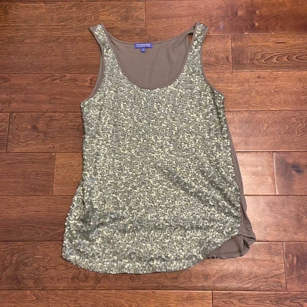 Sequin tank - Olive Green